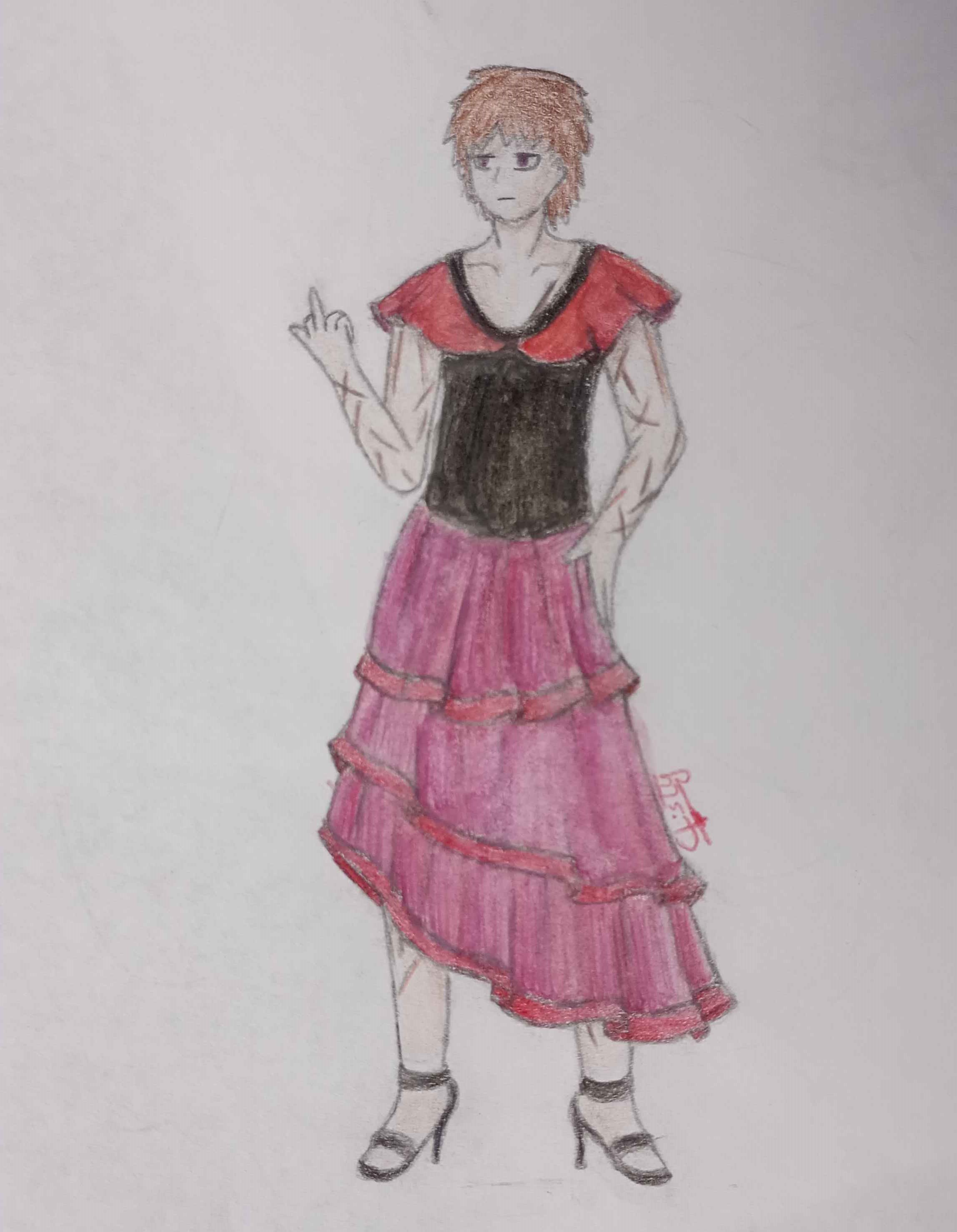 Bryan in a tango dress